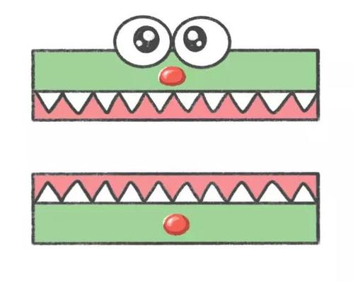 用剪刀剪出所有图形 这个鳄鱼嘴巴可以扮演大于号,小于号和等于号