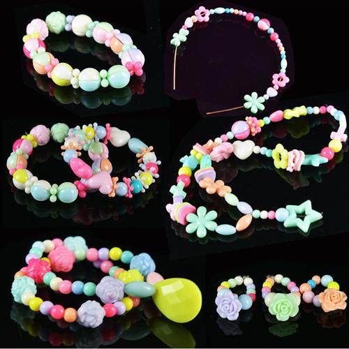 芙蓉天使 24格儿童手工diy糖果色串珠散珠手链彩色益智玩.