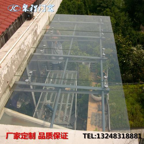 安装精品透明顶亮棚露阳台档雨棚钢结构阳光房夹胶玻璃封天井热销