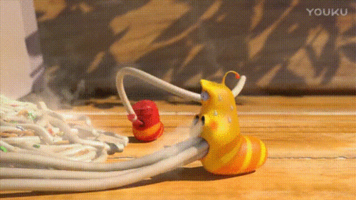 大虫子可爱黄色红色gif动图_动态图_表情包下载_soogif