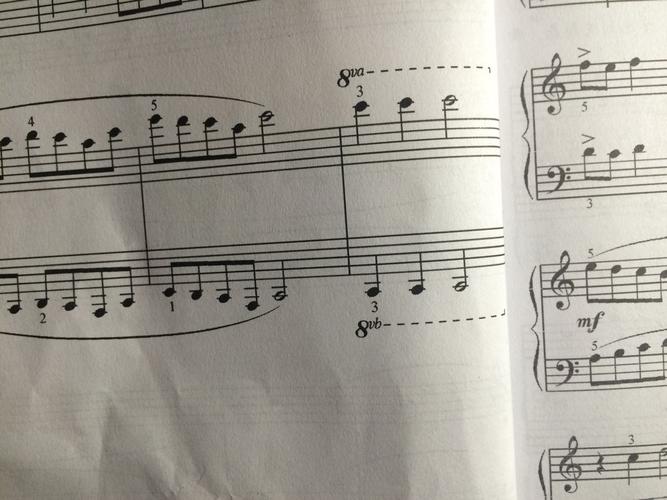 钢琴谱 如图中的高八度演奏记号怎么弹