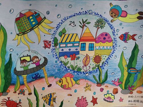 画比赛,学生们积极踊跃参与其中,用自己的小手绘出了神奇的科幻世界!