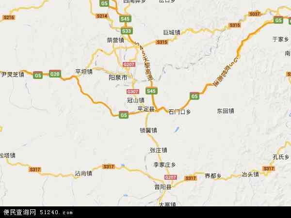平定县地图 - 平定县电子地图 - 平定县高清地图 - 2022年平定县地图