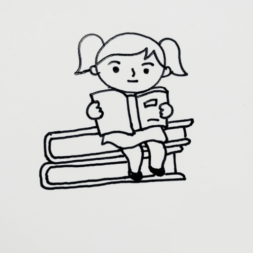 看书的人怎样,简笔画