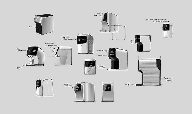 触摸屏,饮水机,智能,纯净水,净水器,铝, 工业设计,产品设计,普象网