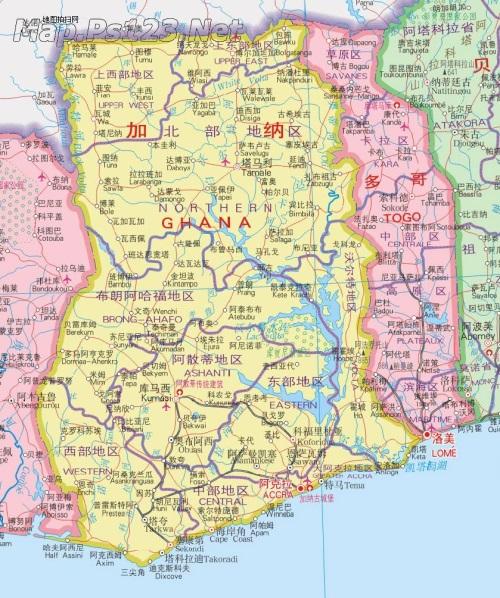 加纳地图中文版高清全图高清版大地图