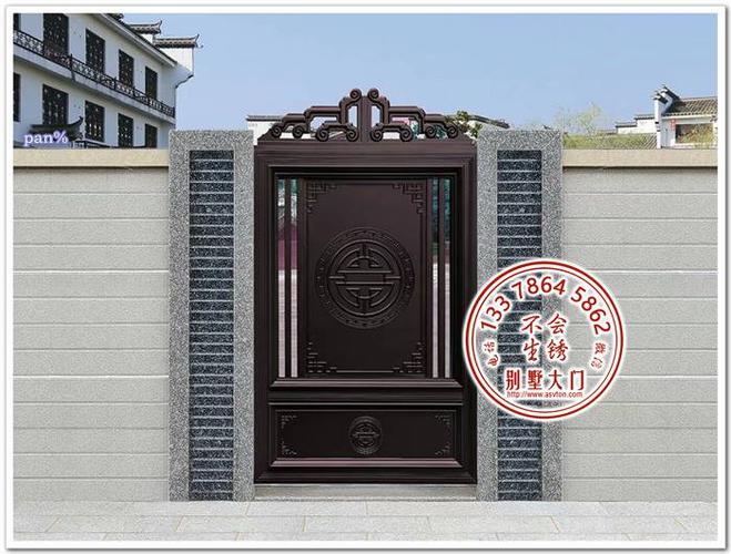 别墅设计院大门 大门垛造型 别墅大门效果图 铝合金 整套门