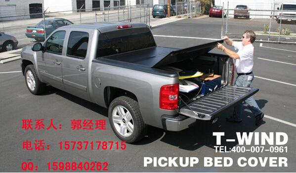 道奇公羊ram1500皮卡车三折叠后箱平盖硬折平板盖子