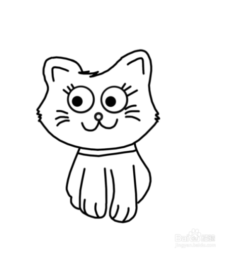 动物简笔画:漂亮的猫咪