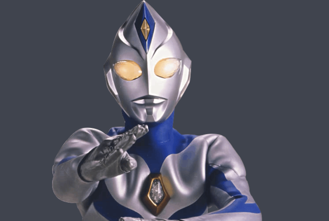 戴拿奥特曼奇迹型,身体以蓝色和银色为主,擅长远距离作战