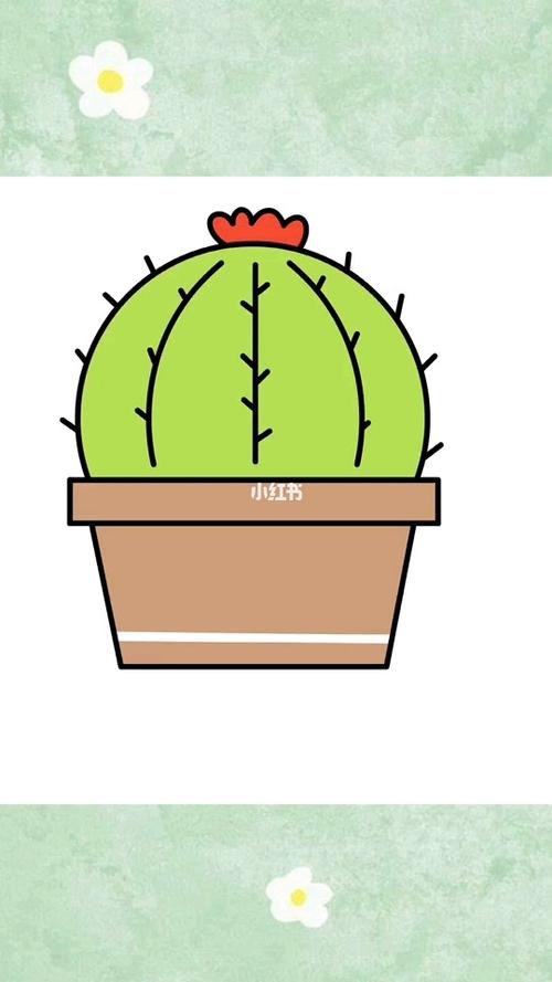 仙人球简笔画_简笔画_仙人掌_仙人球_人文_绘画