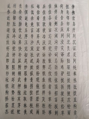 咸阳油库第二期仿宋体书写评选