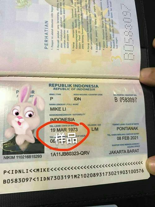 印度尼西亚护照样本