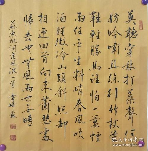 著名书法家雷崎巍精品斗方:苏轼《定风波》