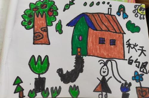 成长幼儿园(大班)秋天的图画