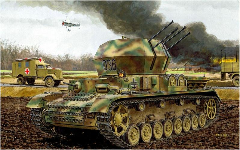 t-34(r)防空坦克是德军在俘获的t-34坦克车体上安装了一个装有4联