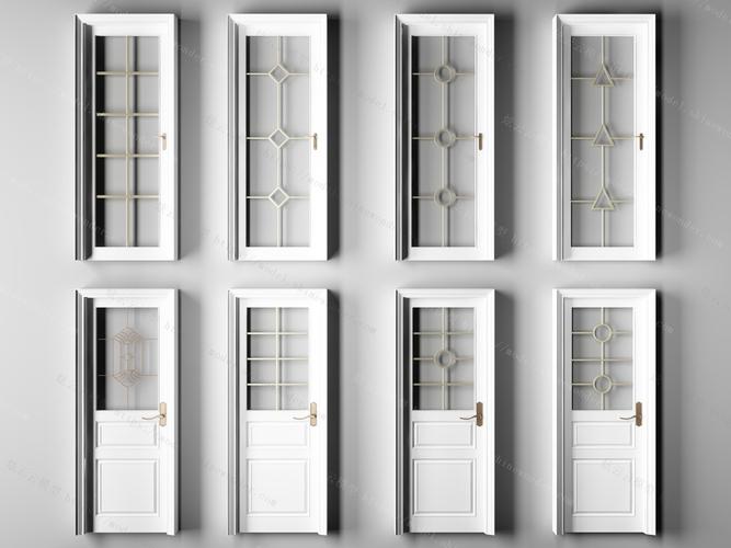 现代白色烤漆铝合金卫生间厕所门模型