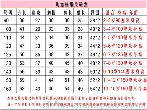 1312款儿童校服售价说明 90-100-110尺码售价26元一套 120-125
