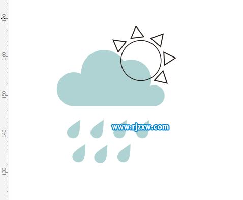 cdrx8设计晴转小雨图标教程
