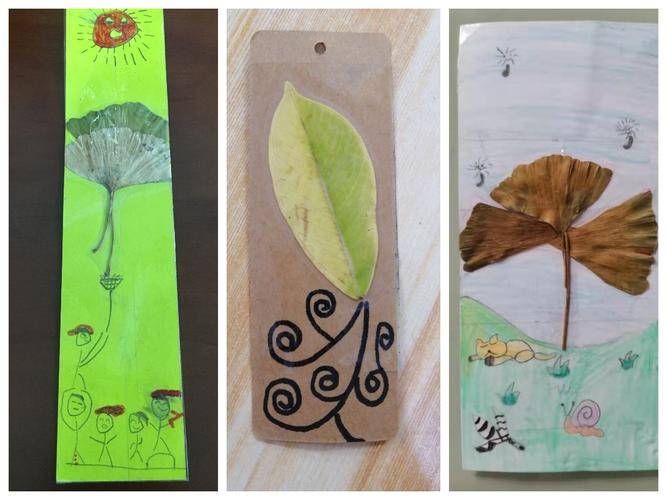 二年五班银杏叶书签集锦