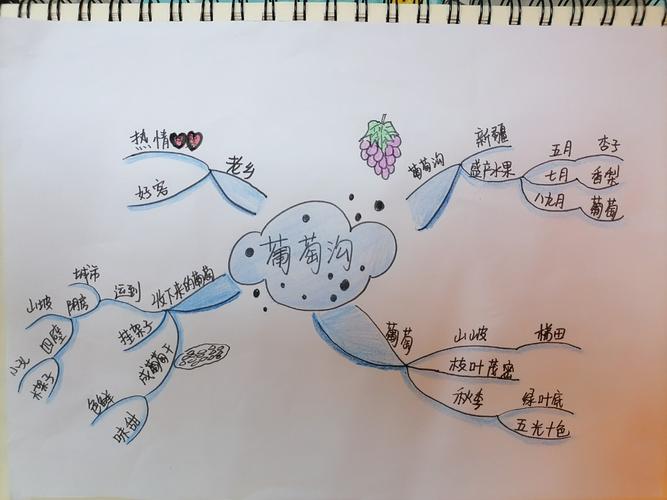 南二小二年级六班《葡萄沟》思维导图作业展示