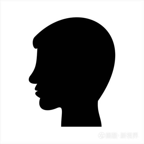 一个男人的头像轮廓.矢量图形插图