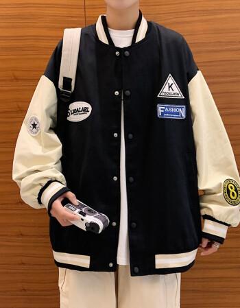 服刺绣贴标夹克上衣韩版潮流男女情侣ins港风学生帅气休闲棒球服衣服