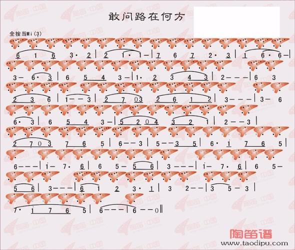 敢问路在何方6孔12孔陶笛指法