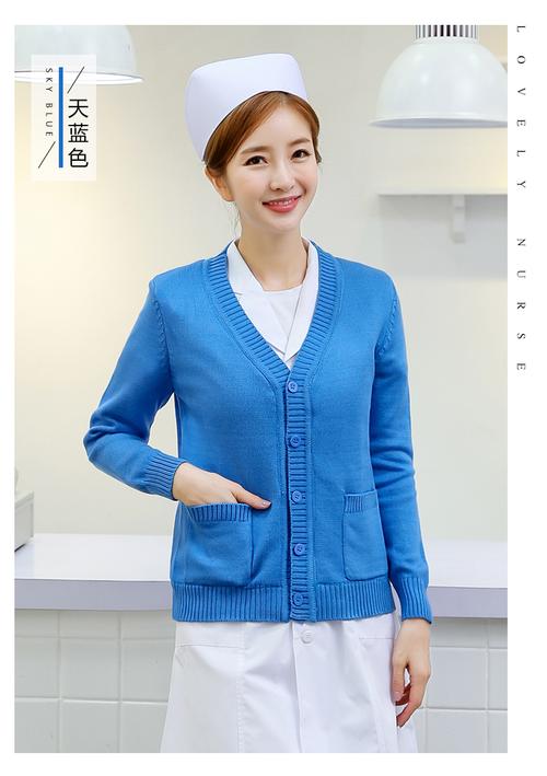 毛衣女针织护士服修身开衫外套外搭藏蓝色冬季外穿加绒加厚藏蓝色常规