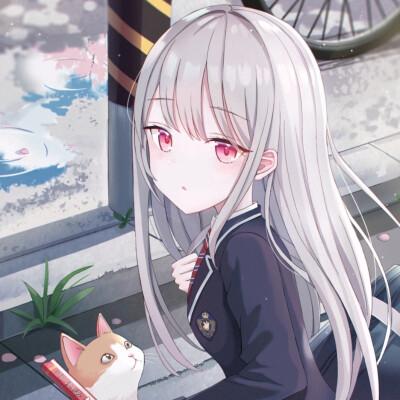 动漫女生做作业的头像