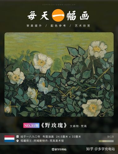 每日一画野玫瑰1890文森特梵高