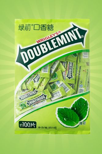 绿箭口香糖100片袋装箭牌原味糖果薄荷味口香糖休闲小吃零食品