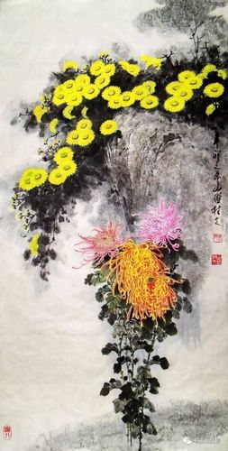 名家画菊花