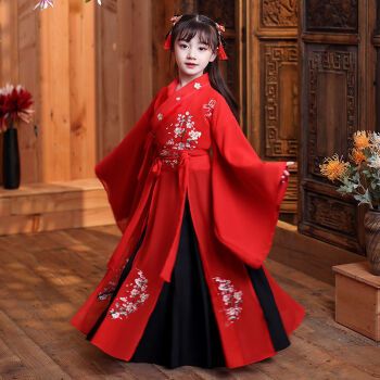 儿童古装汉服小女孩中国风仙秋冬季儿童秋冬季女童宝宝古风学生套装长