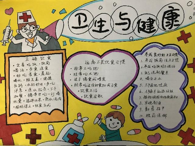 陡沟小学开展春季卫生与健康手抄报评比