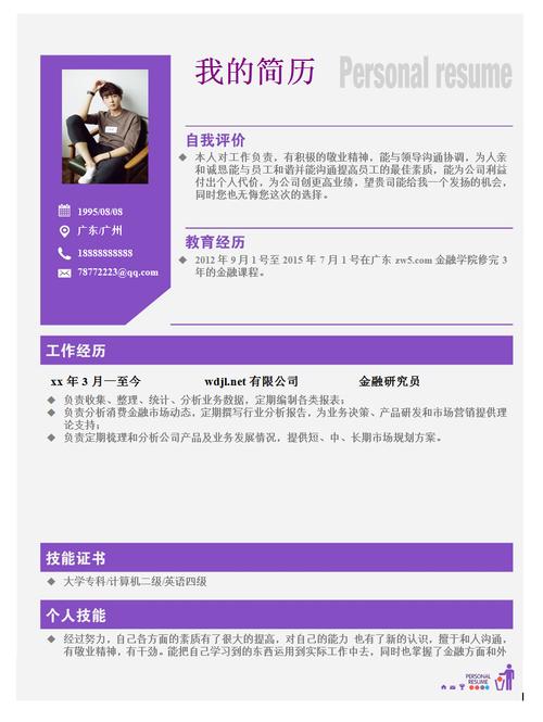 2017正规个人简历模板范文