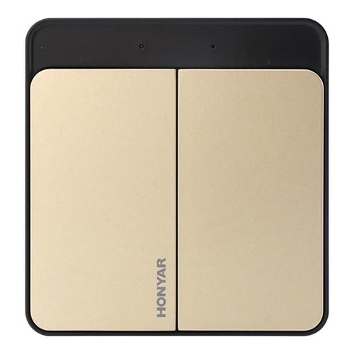 博联(broadlink)dna鸿雁 两路按键智能开关(香槟金)(该商品为清库不良