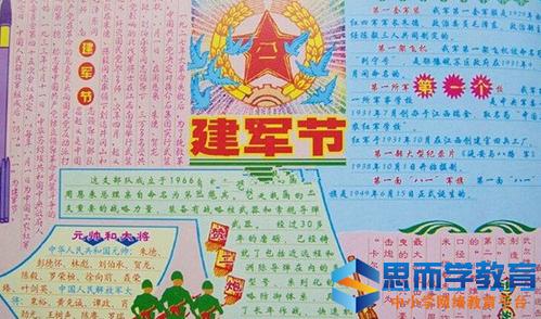 关于建军节的手抄报展示模板简单又漂亮