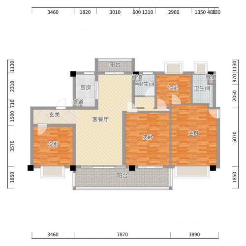 安徽 亳州 碧桂园平侯府 4室2厅2卫1厨 142㎡ 1 / 10