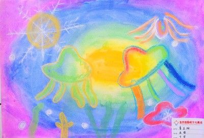 冷暖色水粉简笔画