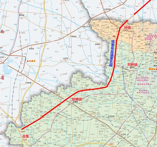 徐州至淮北至阜阳高速公路阜阳段为安徽省高速公路网规划中"五纵九横