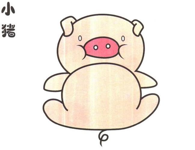 小猪儿童卡通画法步骤(动物卡通画教程) - 莱绘画网