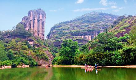 武夷山旅游 南平武夷山 九曲溪竹筏漂流 天游峰一日游
