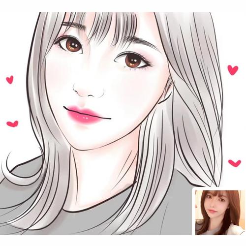 手绘头像淡彩写实卡通人物版形象设计真人照片漫画定制作