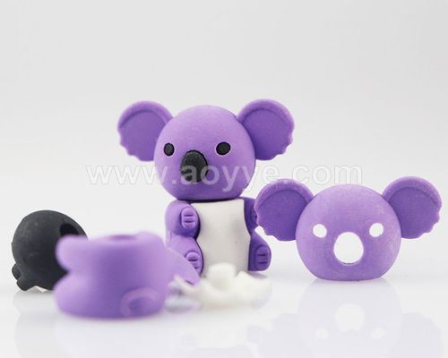 紫色时尚可爱可移动 3d 可爱考拉动物拼图橡皮擦为儿童 - buy 卡通