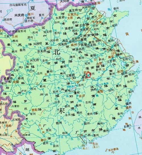 红圈处为黄州位置