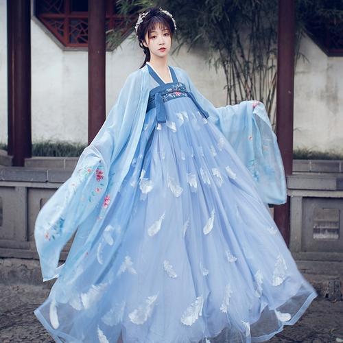 新款上市汉服女中国风古装古风女装齐腰白菜全套夏季飘逸仙气齐胸襦裙