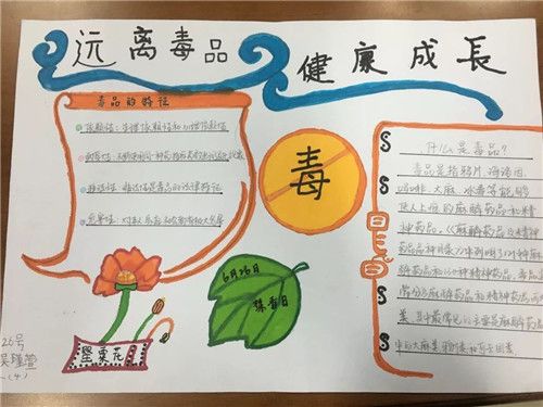 手抄报一年级简单第一名三年级下册禁毒绘画手抄报 二年级下册手抄报