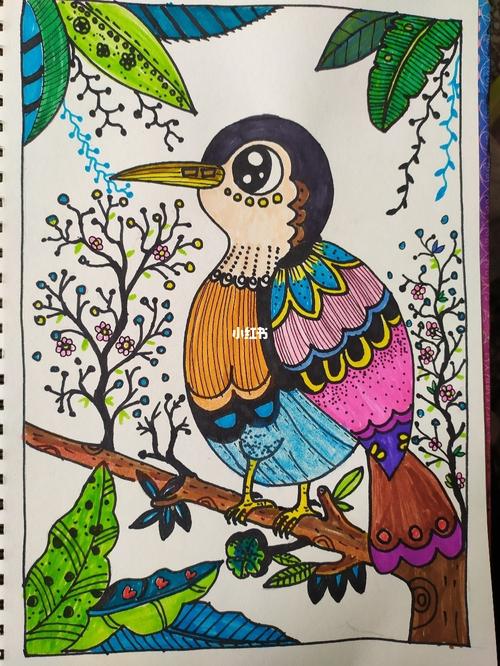 线描画啄木鸟_啄木鸟怎么样_临摹_文化_绘画