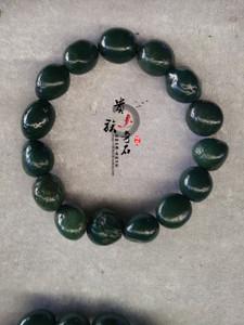 天然阿拉善戈壁玛瑙原石奇石 彩石手串项链 绿碧玉颗粒小手串